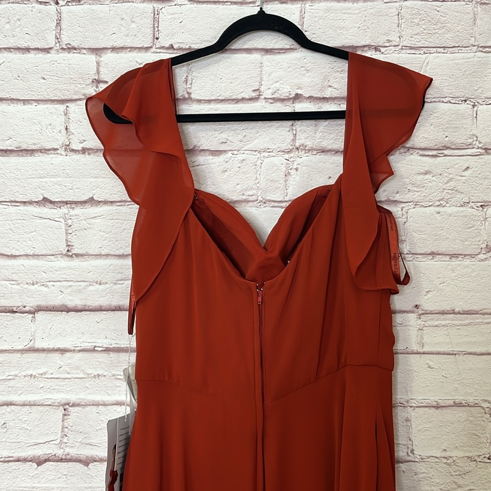 Mori Lee Madeline Gardner Chiffon Off Shoulder Ruffled Gown in Cinnamon … - Picture 8 of 14
